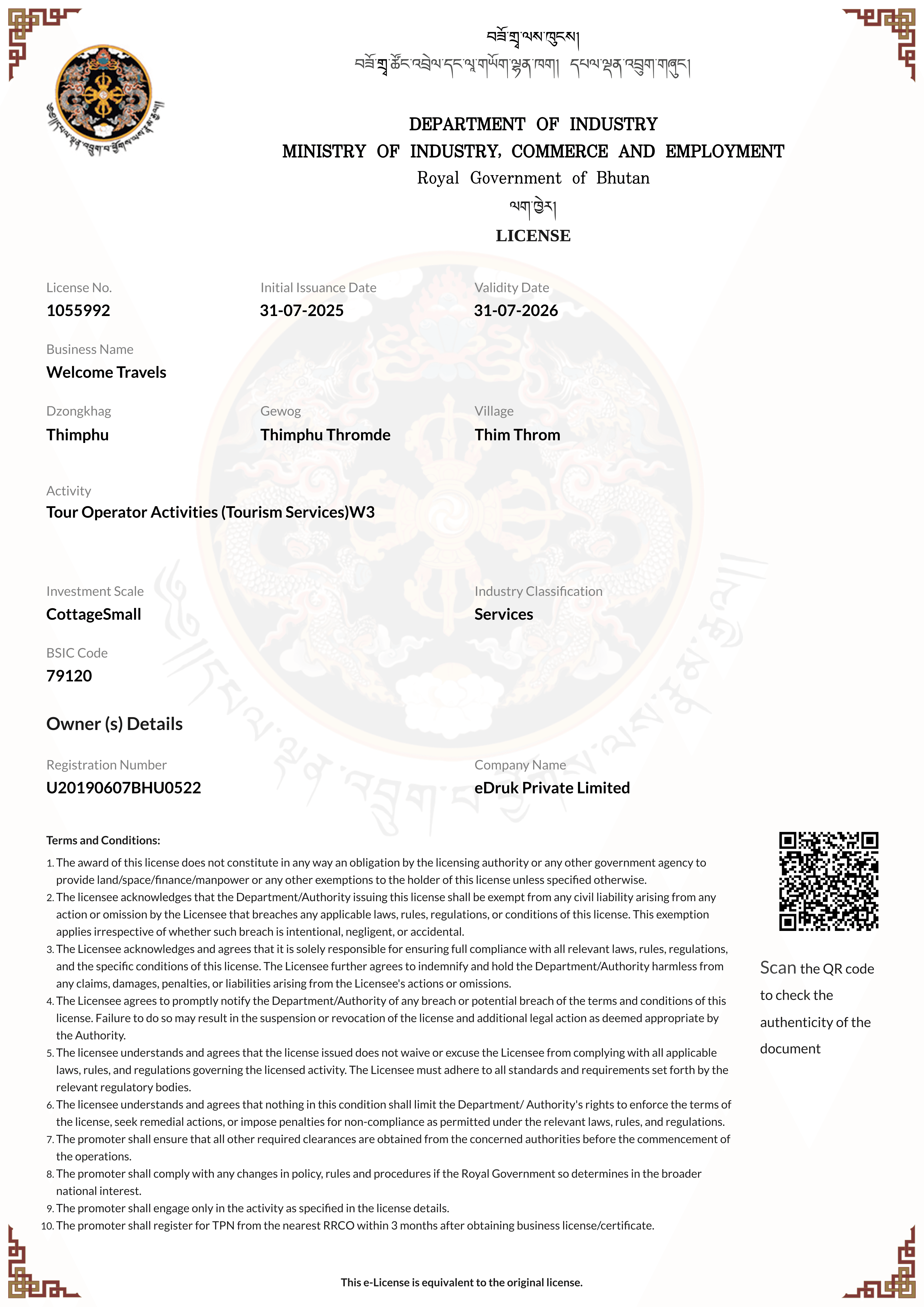 Welcome Travels Logo/CEO